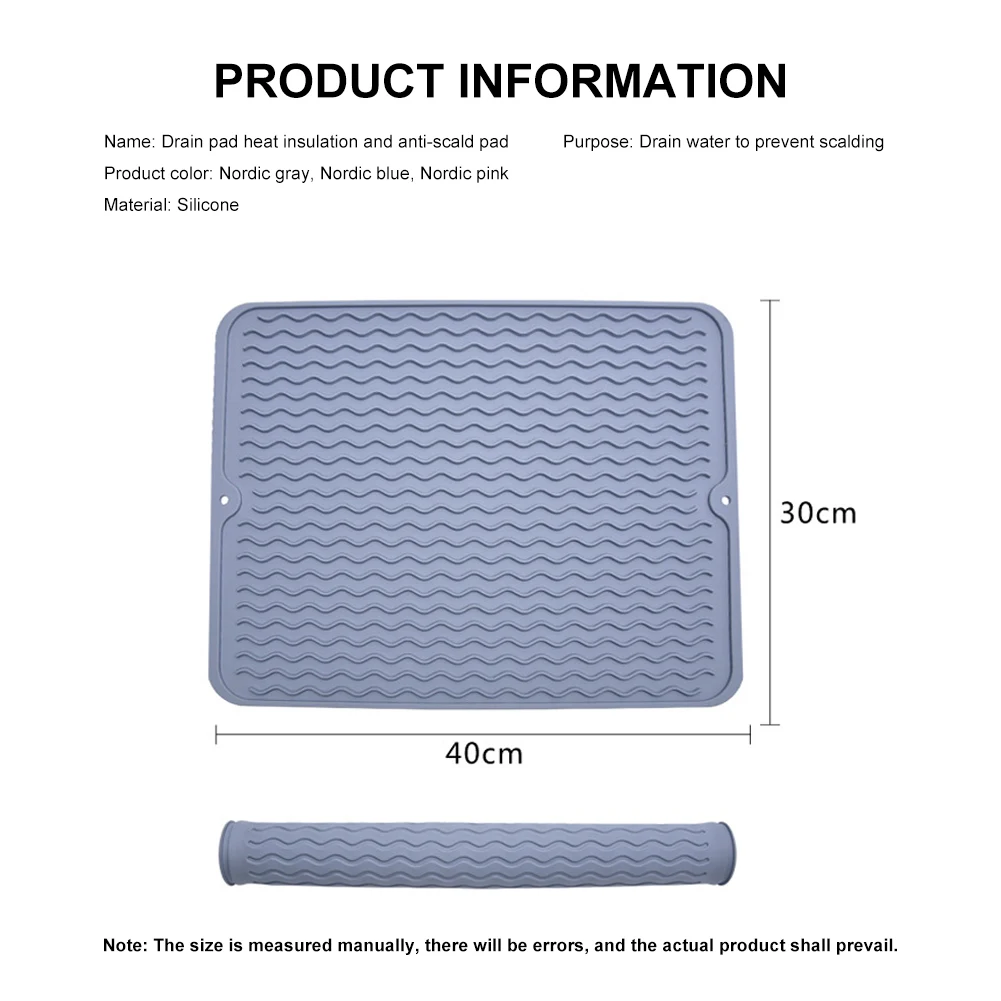 

Silicone Drying Mat Heat Resistant Waterproof Draining Tableware Dishwaser Cushion Pad For Kitchenware Accessories Tools