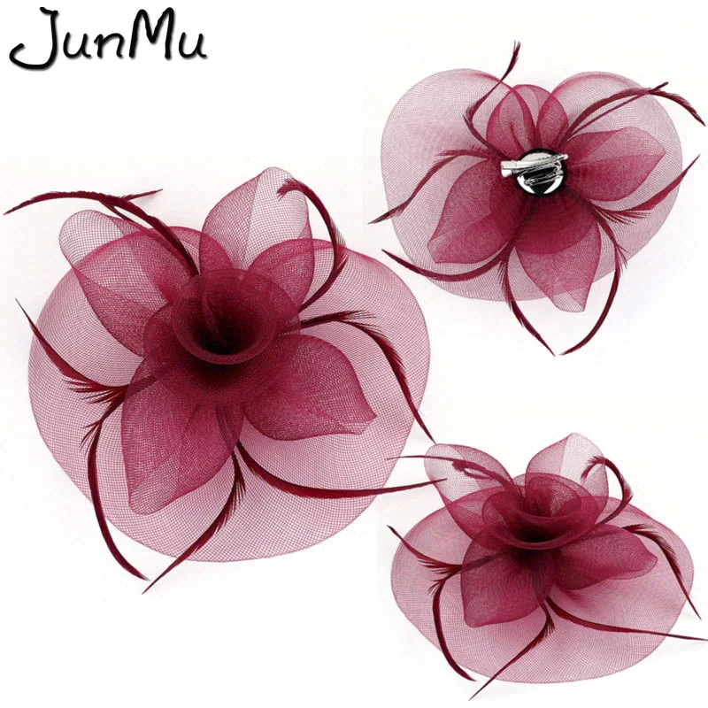 Женская Вуалетка с бантом и перьями модный головной убор ручной работы заколка