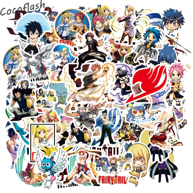 10/50Pcs/set Anime FAIRY TAIL Cartoon Adventure Waterproof Stickers For Bicycle Skateboard Phone Case Toy Laptop Luggage Kids