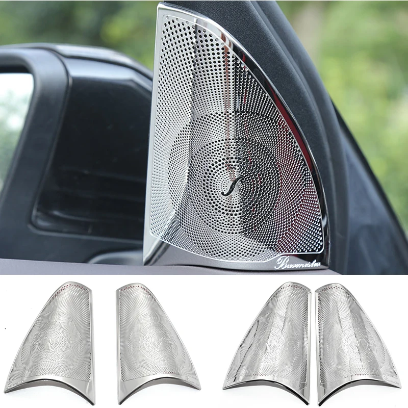 

Car styling For Mercedes Benz GLC X253 2015-2020 Audio Speaker Covers Stickers Trim stainless steel Auto Interior Accessories