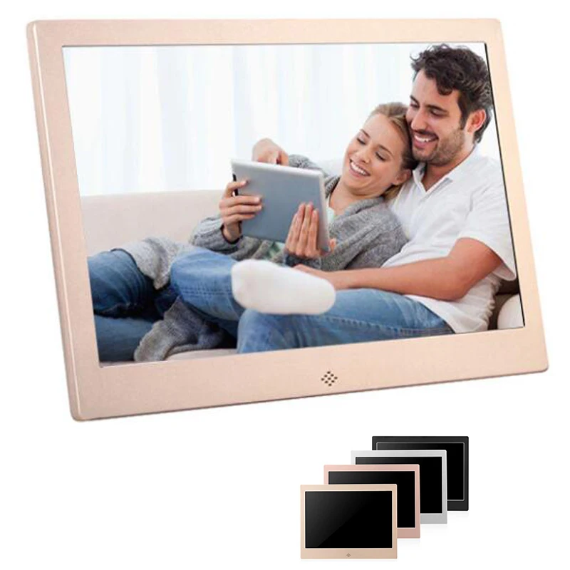 

10 Inch Metal LED Digital Photo Frame 720P Video Music Calendar Clock Player 1024x600 Resolution