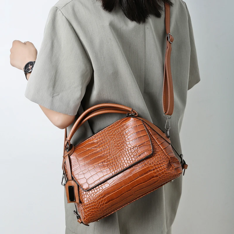 

Brand Alligator Women's Shoulder Bag Vintage Female Top-handle Bags Women Handbag PU Leather Female Luxurious Messenger Bag