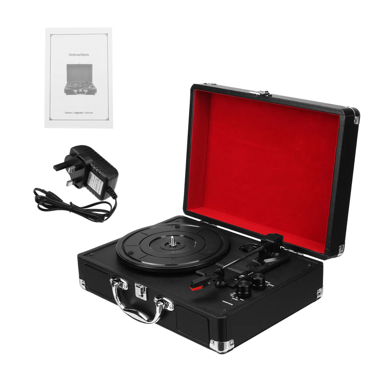 

Retro Record Player 33/45/78 RPM Antique Gramophone Turntable Disc Vinyl Audio 3-Speed Aux-in Line-out USB DC 5V Gramophones