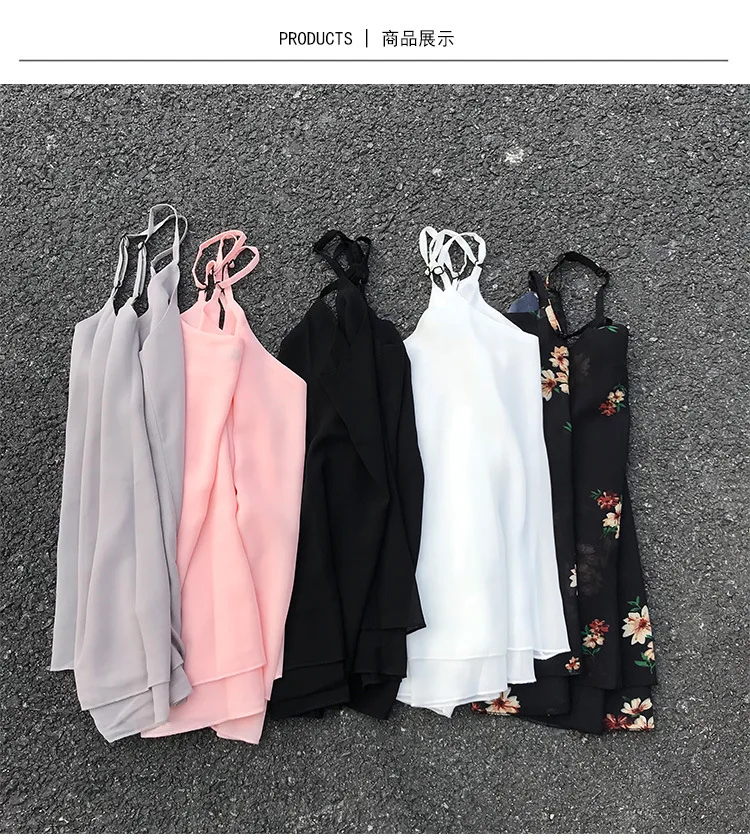 

Korean Fashion Chiffon Women Camis Streetwear Sexy Tops Sleeveless Black Female Tank Tops Plus Size XXXL/4XL Pink Shirt
