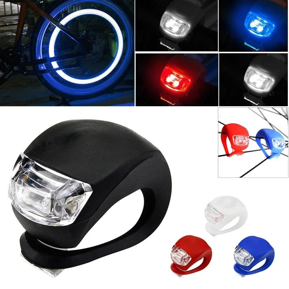 1Pcs Silicone Bicycle Front Light MTB Bike Handbar Light Waterproof Flashlight Night Cycling Warning Lights Bicycle Accessories