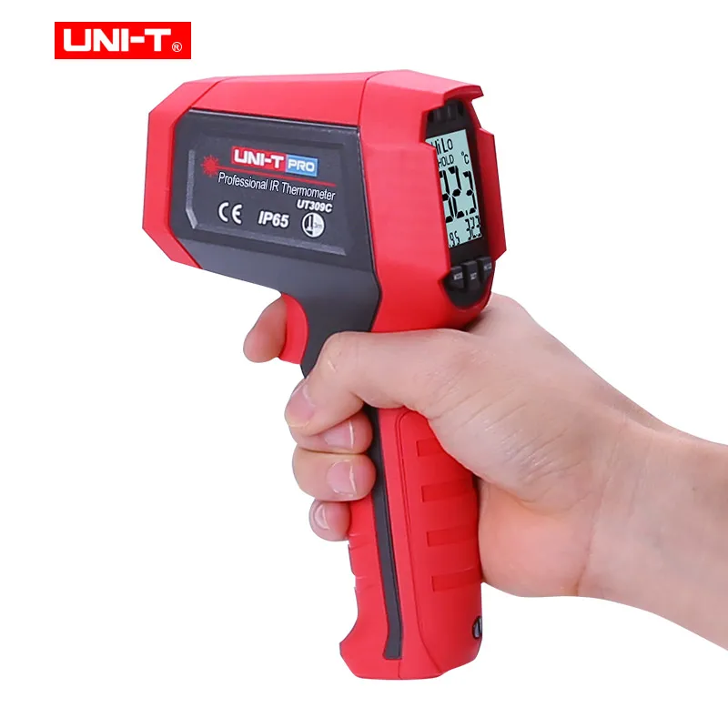 

UNI-T UT309A/UT309C High precision Professional industrial Infrared Thermometer IP65 dust/waterproof non-contact High/low alarm