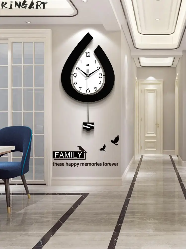 Большие деревянные настенные часы Европейский Тихий современный дизайн