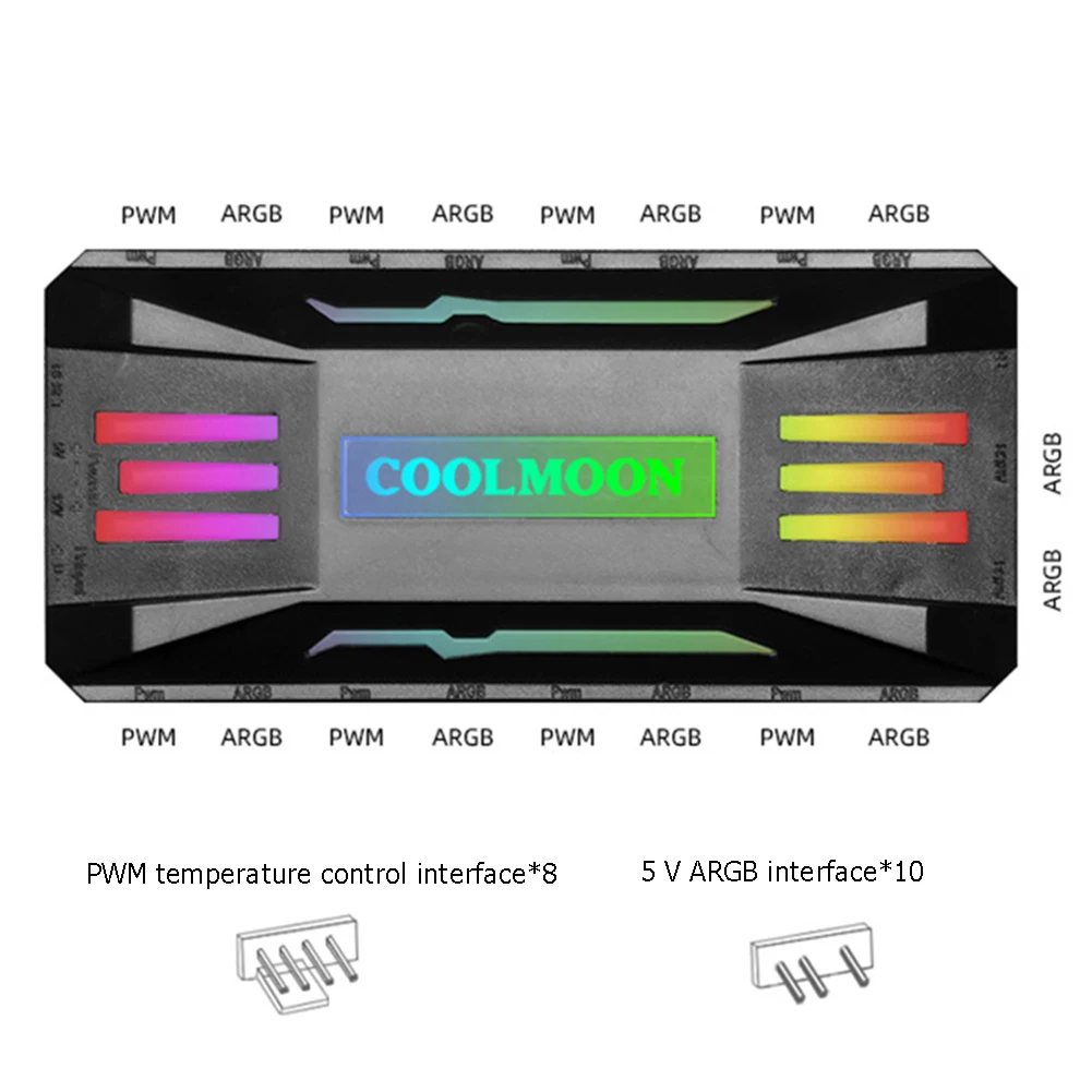 COOLMOON ARGB Управление 4Pin PWM 5V 3Pin Вентилятор охлаждения интеллектуальный пульт
