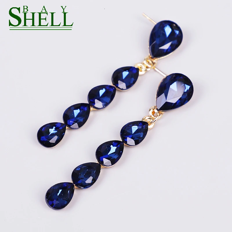 Модные женские серьги Shell Bay в виде синей искусственной кожи красные и белые для