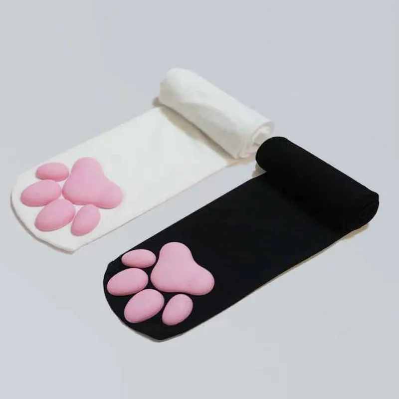

Over Knee Kawaii 3D Cat Claw Kitty Paw Pad Socks Girl Anime Lolita Velvet Leggings Overknee Thigh High Long Stockings 60CM