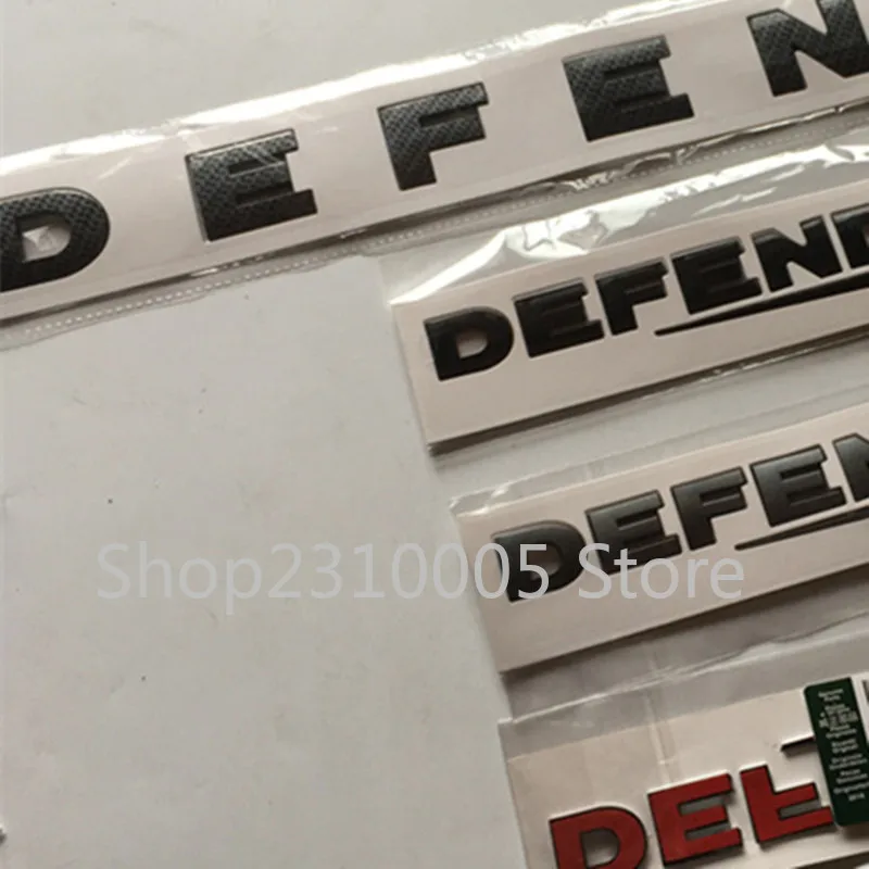 

DIY Letters Emblem for DEFENDER Offroad Glossy Black Carbon Fiber Badge Car Styling Refitting Front Hood and Lower Trunk Sticker