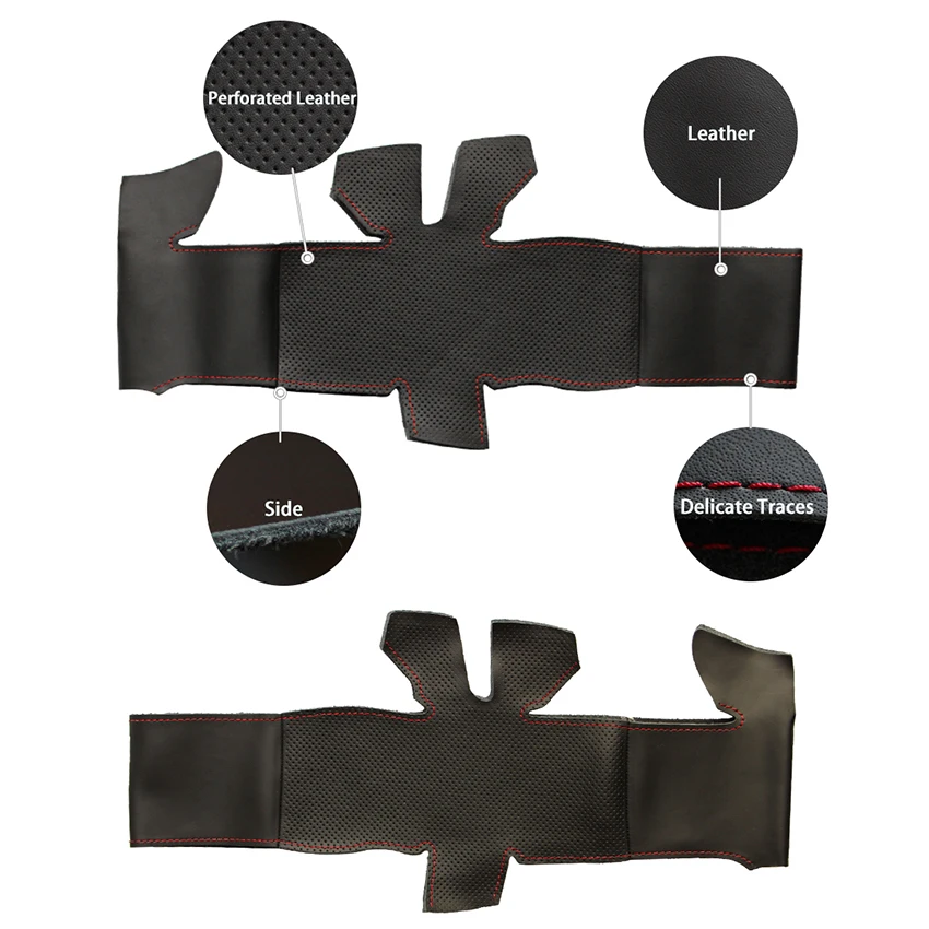 

Hand-stitched Black Artificial Leather Anti-slip Soft Car Steering Wheel Cover for Infiniti Q50 2018-2019 Q60 2016-2018 QX50