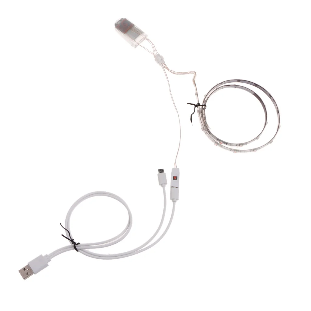 Водонепроницаемая светодиодная лента для обуви с USB 1 пара световая 0 65mx2 RGB SMD3528