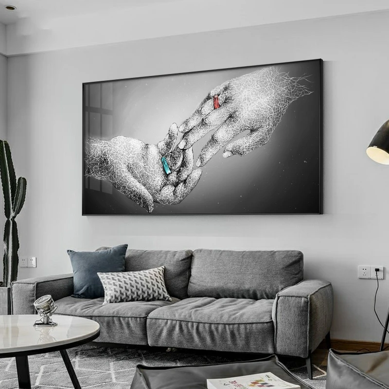 Абстрактные Масляные картины на холсте любовник поцелуев постеры ручной работы