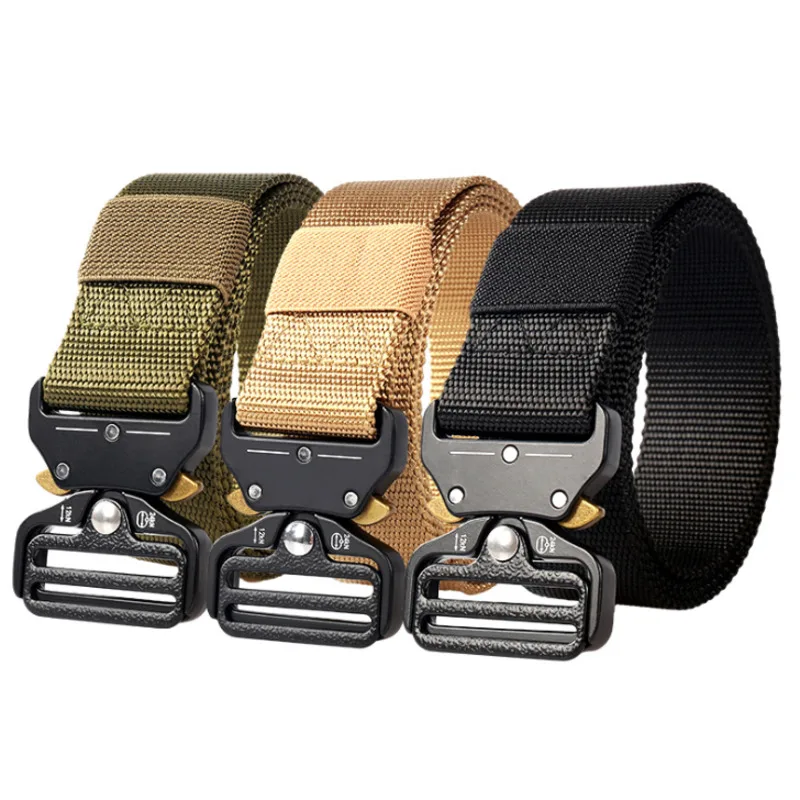 

New Tactical Belt Men Adjustable Heavy Duty Military Tactical Waist Belts With Metal Buckle Nylon Belt Hunting Accessories