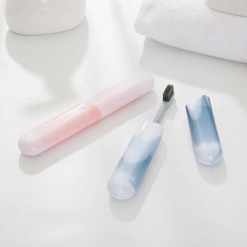 Зубные щетки протектор розовый синий зубная щетка туба чехол Пылезащитный