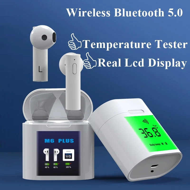 Tongdaytech TWS Bluetooth Earphone LCD Fone De Ouvido Wireless Sport Earphones For Iphone Samsung Xiaomi With Temperature Tester |