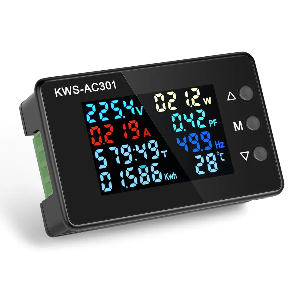 Вольтметр Амперметр переменного тока 50-300 В измеритель мощности энергии 8 в 1