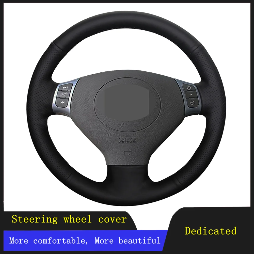 

DIY Car Accessories Steering Wheel Cover Black Hand-stitched Genuine Leather For Chery Tiggo 2007-2010 QQ3 2006-2012 A1 2011