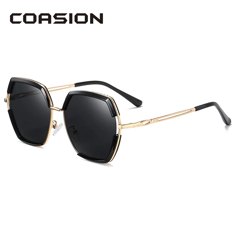 Женские солнцезащитные очки с градиентными линзами в металлической квадратной