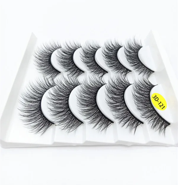 5 пар натуральные длинные 3D норковые ресницы ручной работы милые толстые черные