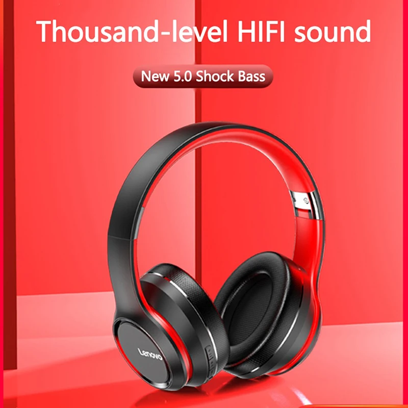 lenovo HD200 Складные блютуз наушники шумоподавление накладные игровые Hi Fi стерео