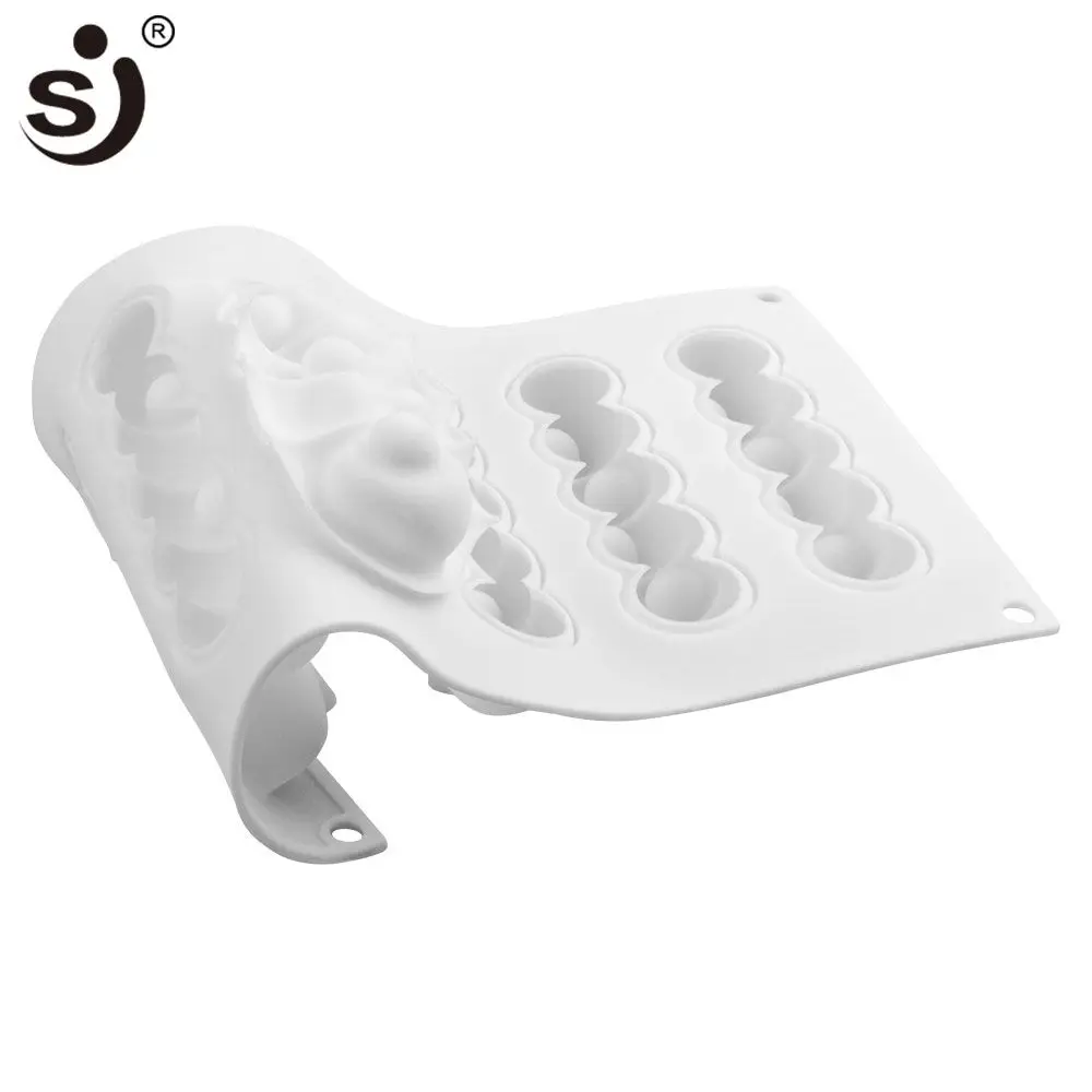 SJ оптовая продажа 3d силиконовая форма мусс торт 8-Line Длинные Формы для выпечки