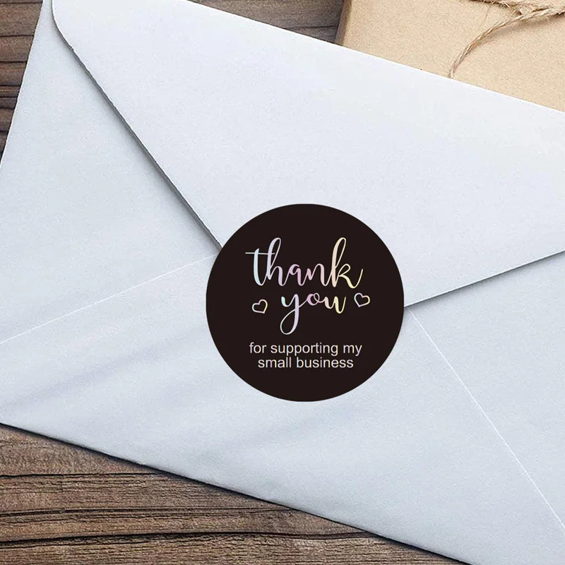 

500pcs Round Thank you Stickers 1 Inch thank you for supporting my small business Label Stickers Gift Box Envelope Seal Sticker