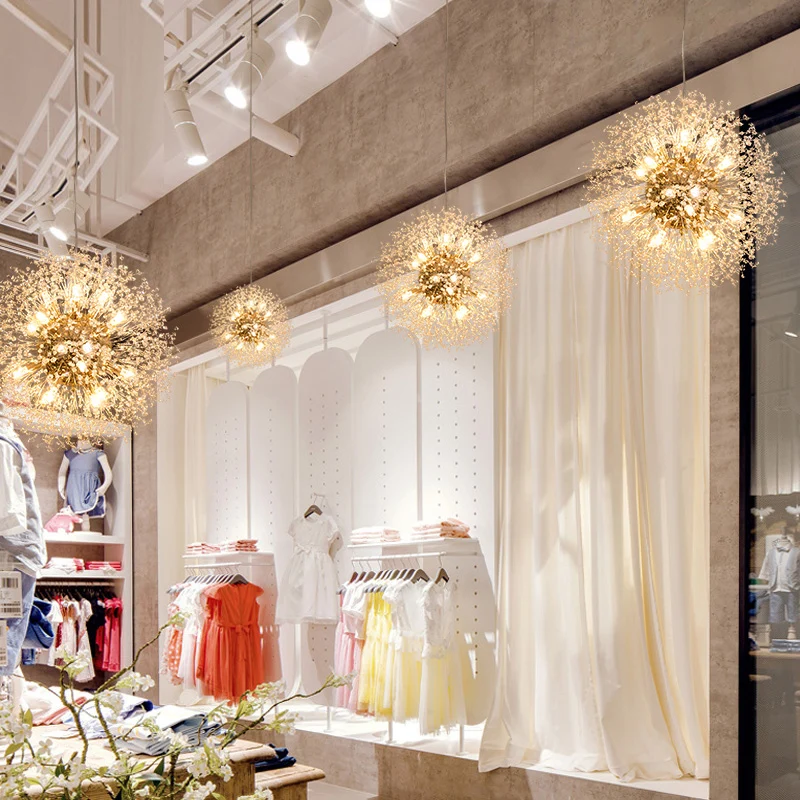 

Spark Ball LED Chandelier Lighting Dandelion Chandelier Dinning Living Room Bar Personality Creative Art Crystal Lamps
