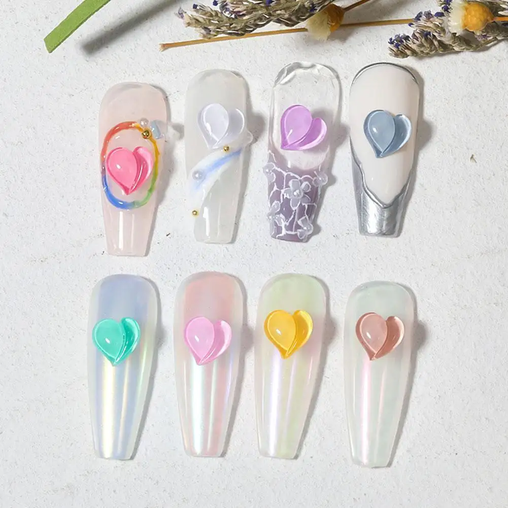 

Nail Art 10pcs Flat Bottom Drill Peach Heart Love Rhinestone Accessories Aurora DIY Art Symphony Hot Creativity Decoration H8B1