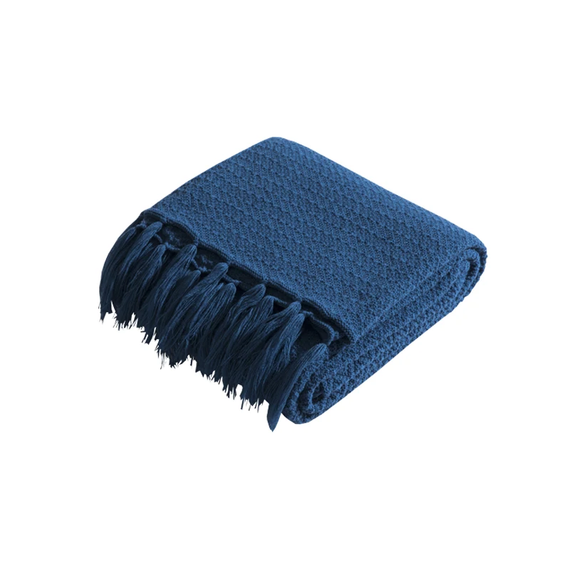 Модные женские повседневные мягкие одеяло для офиса сна отдыха пледы Темно Синяя