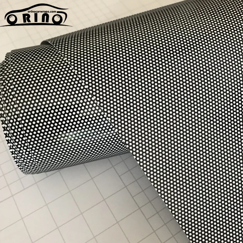 Черная односторонняя затеняющая перфорированная сетчатая пленка для глаз