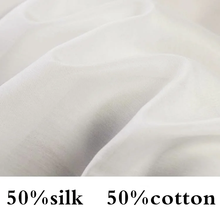 Продажа 3m 50% хлопок шелковая ткань подкладка белая Толщина: 8-9 мм ширина: 114 см | Дом