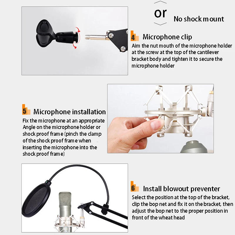 Складная подставка для микрофона выдвижная держатель крепление на