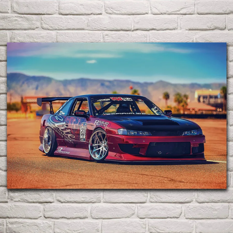 

Cool silvia s14 custom sport car fanart fabric posters on the wall picture home art living room decoration KM977