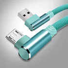 Нейлоновый шнур USB C кабель 90 градусов для быстрой зарядки USB Type C кабель для Xiaomi Mi 8 Samsung Galaxy S10 Plus мобильный телефон