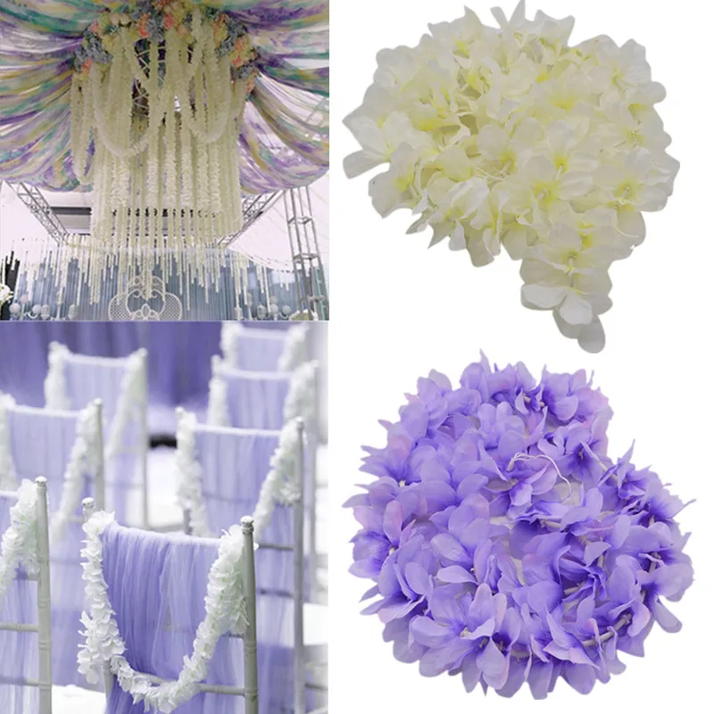 

4 Colors Non-woven DIY Romantic Wedding Decor Fabrics Eco Friendly Simulation Artificial Wisteria Flower Rattan Cane