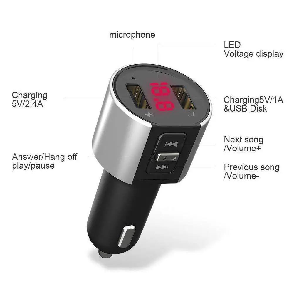 FM-трансмиттер автомобильный с 2 USB-портами и поддержкой Bluetooth 4 | Автомобили