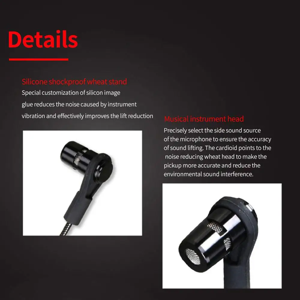 Сценический профессиональный беспроводной микрофон для саксофона UHF