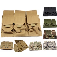 military triple m4m16 molle tactical magazine pouch airsoft paintball hunting mag bag waist pouches