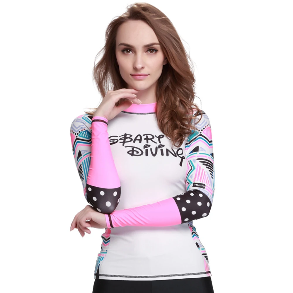 

New Women's Fashion Print Long Sleeve Shirt Surfing Suit Sunscreen Quick-drying Swimming Snorkeling Surfing Shirt + Pants 2021
