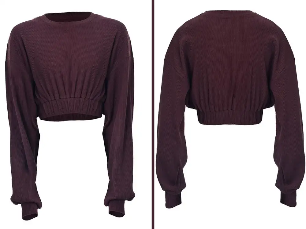 

Autumn Solid Sporty Ribbed Tracksuit For Women Long Sleeve Crop Top Shorts Fashion Sportswear Casual Workout Running Jogging Set