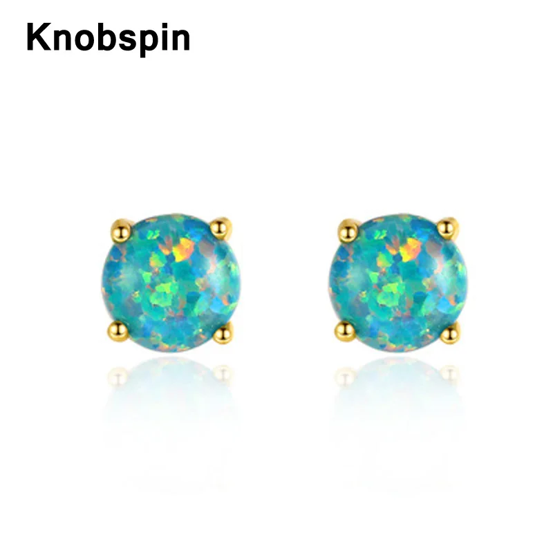 

Knobspin 100% 925 стерлингового серебра 2021 Новая мода Звездное небо круглый Опал Подарки для женщин серьги ювелирные украшения для свадьбы