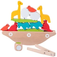 creative boat balancing baby early learning toy montessori teaching animal balance colorful early development wood block toy