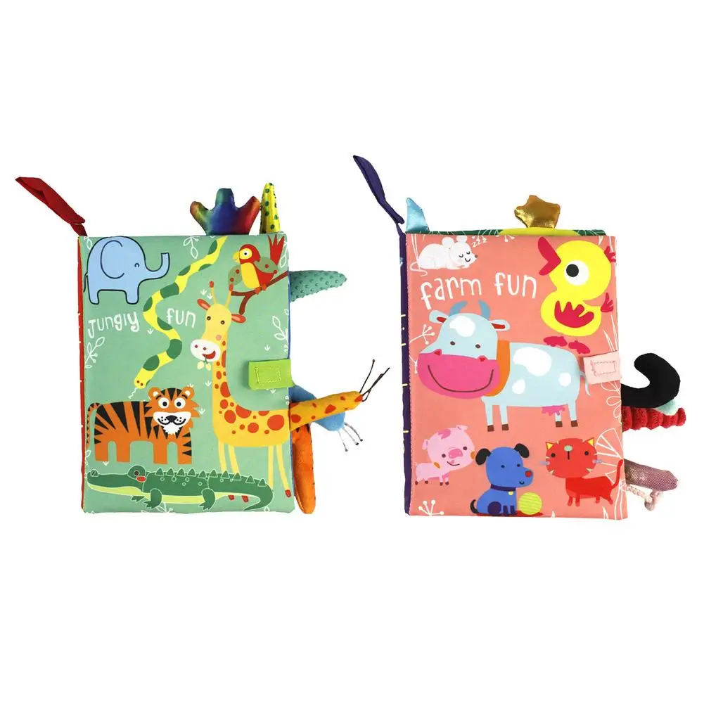 

Toddler Baby Learning Educational Cloth Book Soft Early Education Sensory Toy Animal Style Monkey Owl Dog Newborn Baby Toys