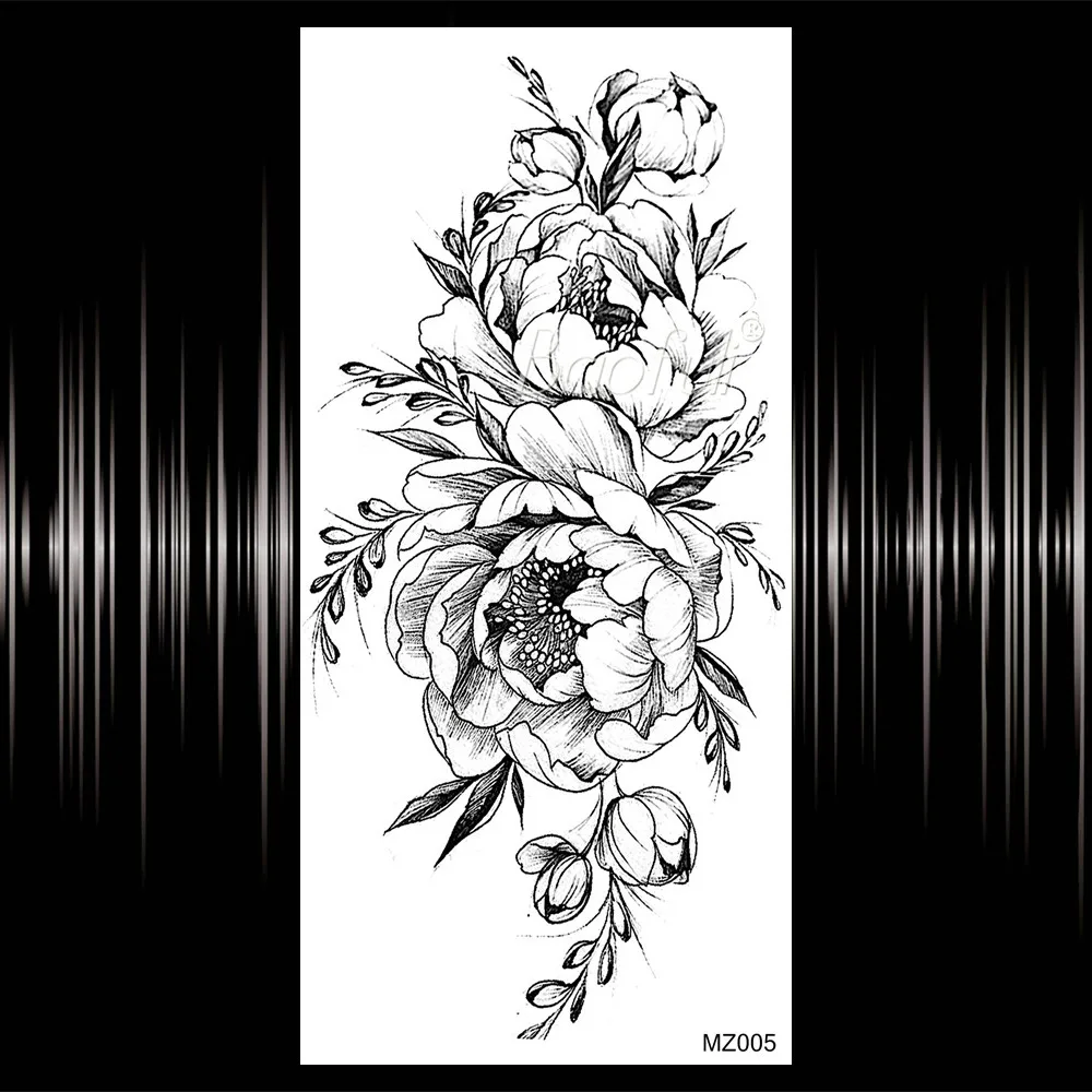 Алмазные Ромбы Сова временные татуировки для женщин полумесяц цветок тату на