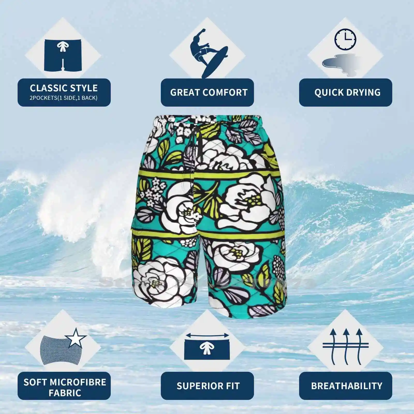 Дышащие индивидуальные праздничные пляжные шорты с красивым рисунком розовые