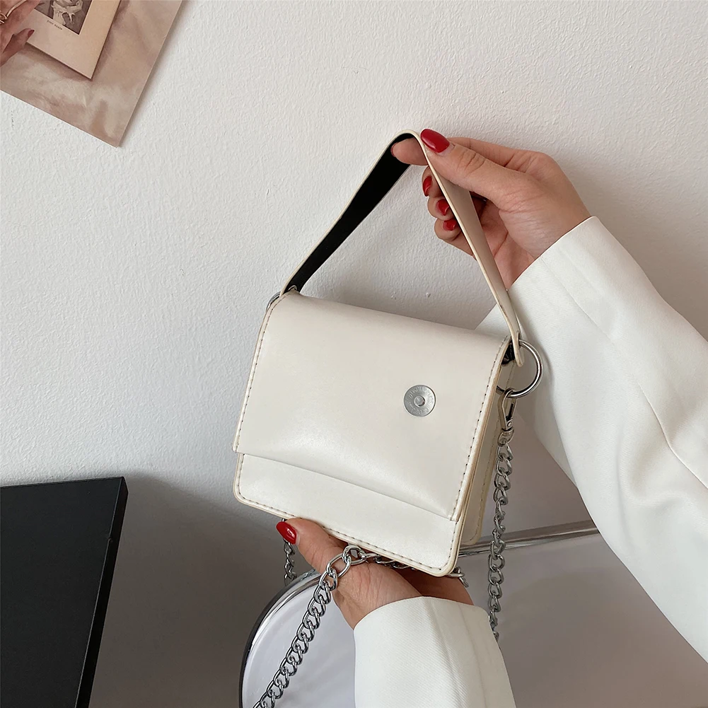 

Сумка-мессенджер женская из искусственной кожи, с цепочкой, однотонная