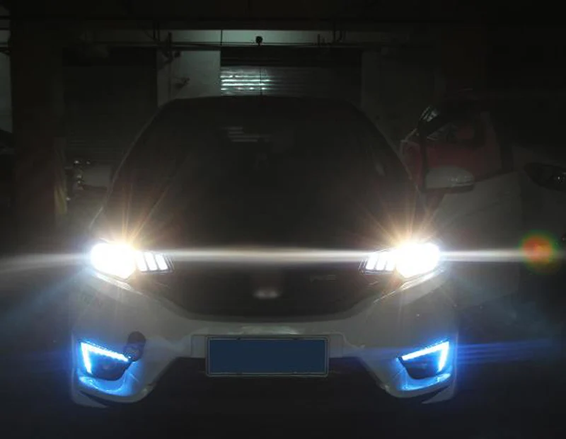 Ангельские глазки светодиодные полосы передняя фара для 2014 2015 2016 Honda Fit фары DRL