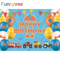 funnytree happy birthday backdrop colourful dots stars glasses banner cars truck balloons boy baby shower bow tie background